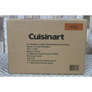 Cuisinart 4-C Manual Food Processor Black Set - NEW!